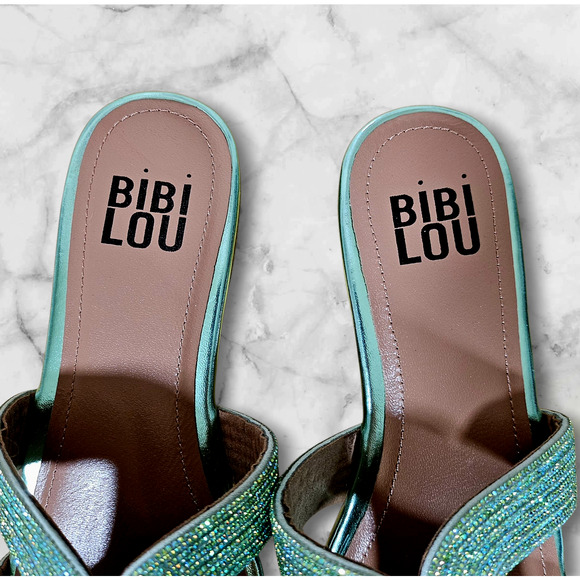 Bibi Lou Green Spongecake Sandals New - Picture 6 of 8